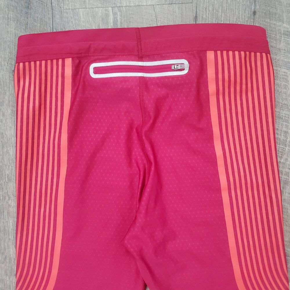 NEW Nike Women's Leggings Size Medium Berry Pink Orange Dri-FIT Running Capris - Picture 4 of 7
